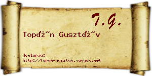 Topán Gusztáv névjegykártya